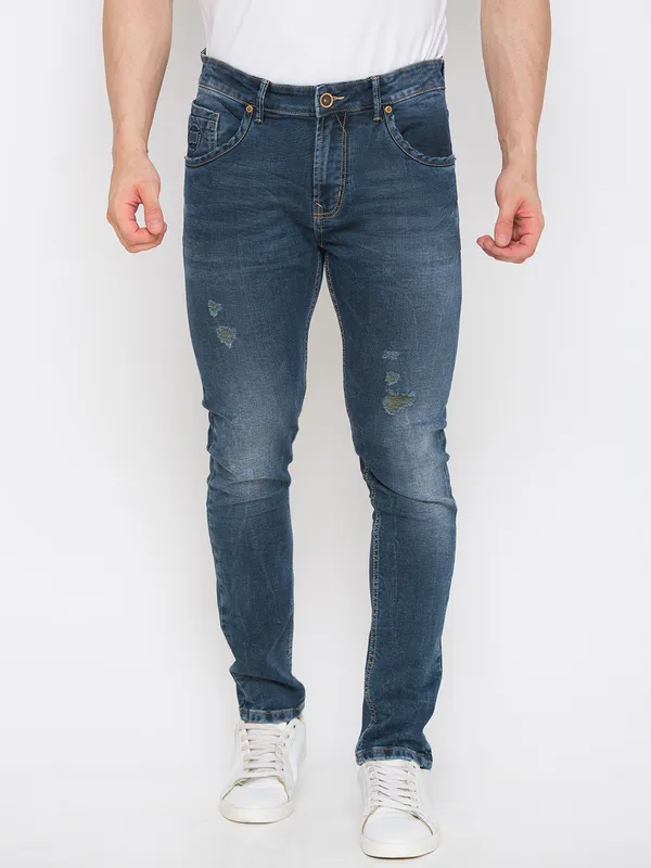 Dark Tone Boot Cut Fit Denims For Men By Being Human Clothing main image 1